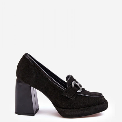 Women's Leather Block heel pumps Step in style