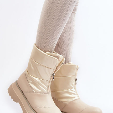 Women's Leather Snow boots Step in style