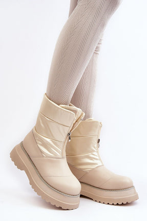 Women's Leather Snow boots Step in style