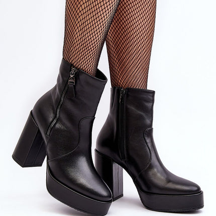 Women's Leather Heel boots Step in style