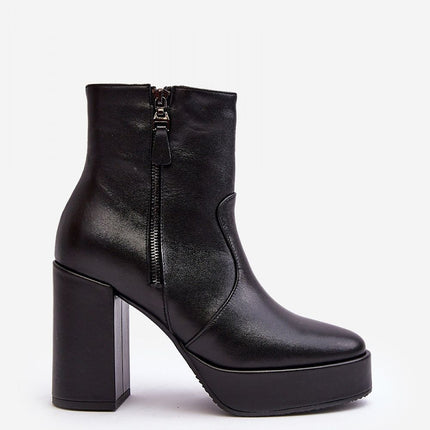 Women's Leather Heel boots Step in style