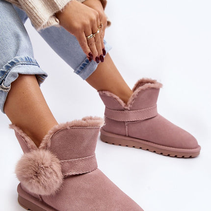 Women's Leather Snow boots Step in style