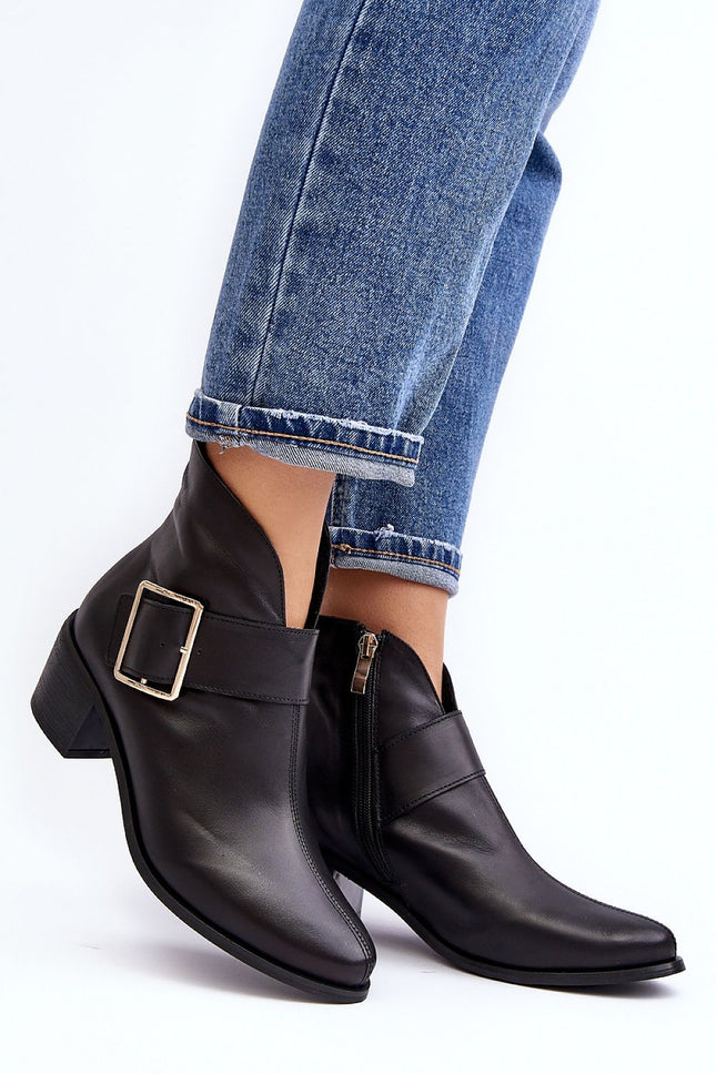 Women's Leather Heel boots Step in style