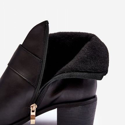 Women's Leather Heel boots Step in style