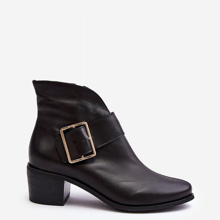 Women's Leather Heel boots Step in style