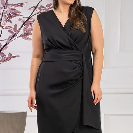 Women's Plus Size Knee-Length Wrap Dress Karko