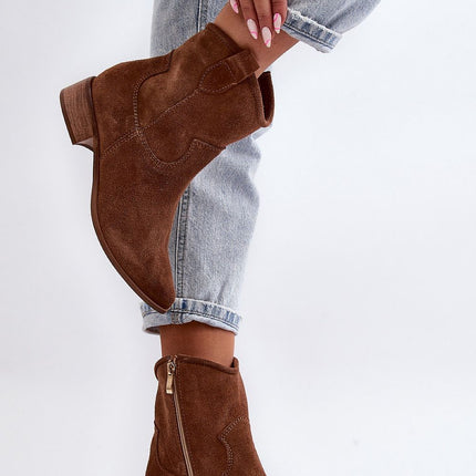 Women's Leather Heel boots Step in style