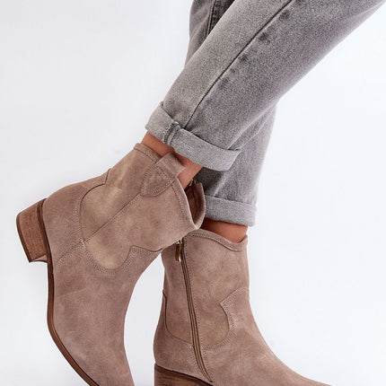 Women's Leather Heel boots Step in style