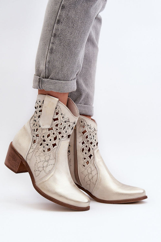 Women's Leather Heel boots Step in style