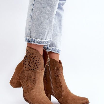 Women's Leather Heel boots Step in style