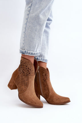 Women's Leather Heel boots Step in style