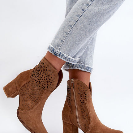 Women's Leather Heel boots Step in style