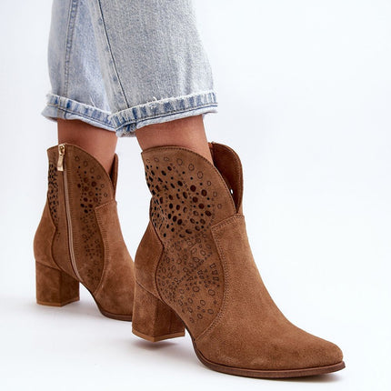 Women's Leather Heel boots Step in style