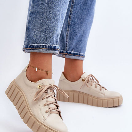 Women's Leather Low Shoes Step in style