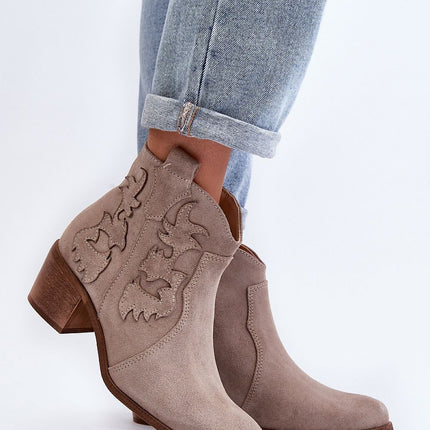 Women's Leather Heel boots Step in style