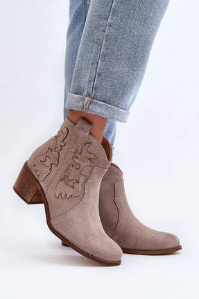 Women's Leather Heel boots Step in style