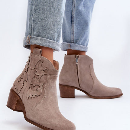 Women's Leather Heel boots Step in style