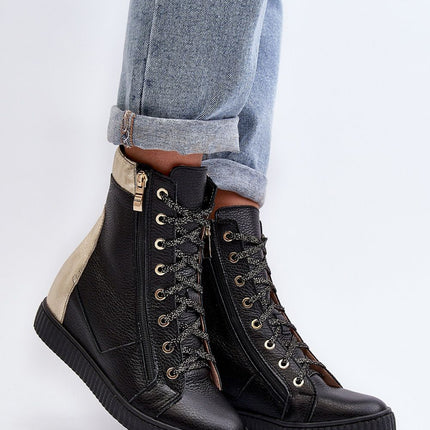 Women's Leather Wedge heel sneakers Step in style