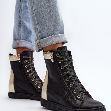 Women's Leather Wedge heel sneakers Step in style