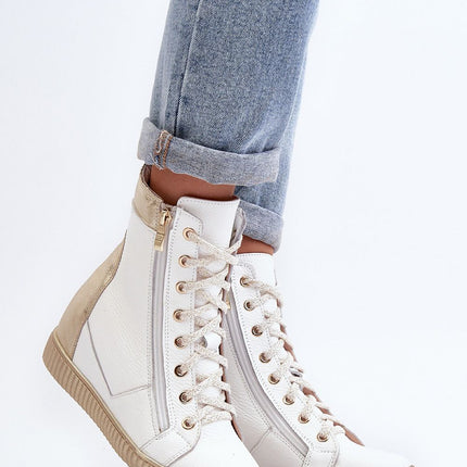 Women's Leather Wedge heel sneakers Step in style