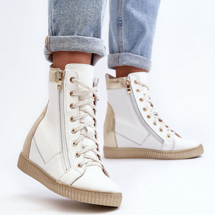 Women's Leather Wedge heel sneakers Step in style