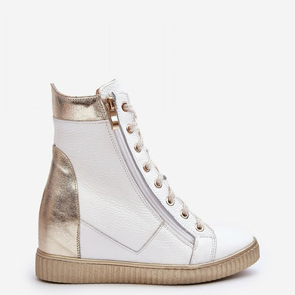 Women's Leather Wedge heel sneakers Step in style