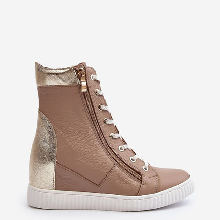 Women's Leather Wedge heel sneakers Step in style