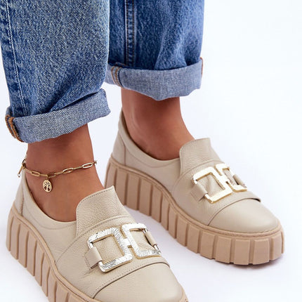 Women's Low Leather Shoes Step in style