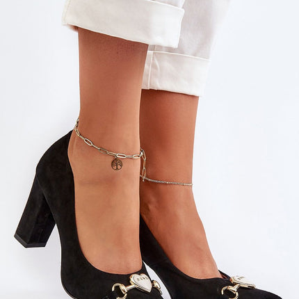 Women's Leather Block heel pumps Step in style