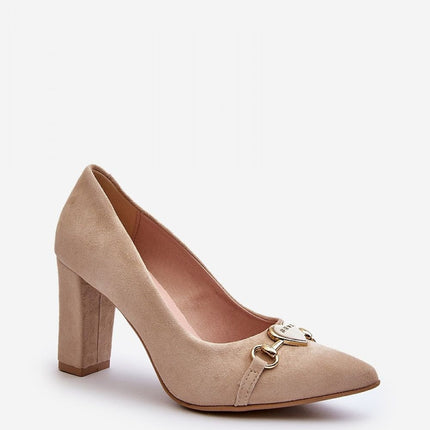 Women's Leather Block heel pumps Step in style