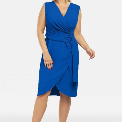 Women's Plus Size Knee-Length Wrap Dress Karko