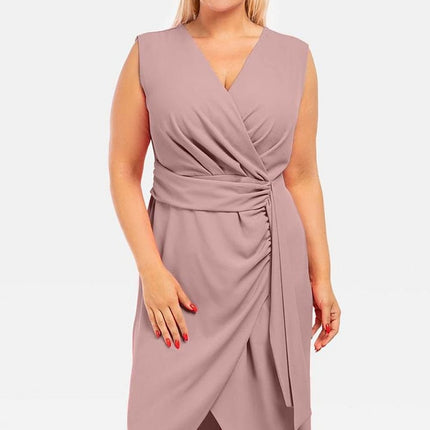 Women's Plus Size Knee-Length Wrap Dress Karko