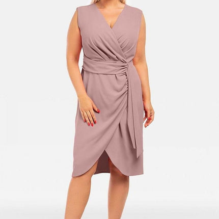 Women's Plus Size Knee-Length Wrap Dress Karko