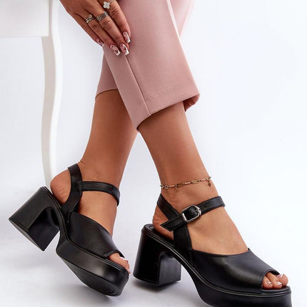 Women's Leather Heel Sandals Step in style