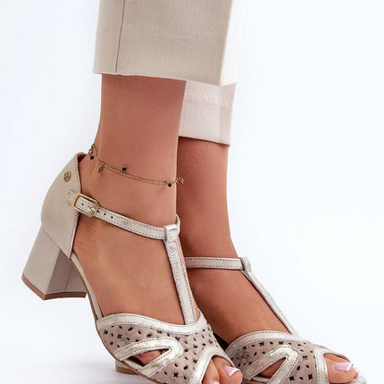 Women's Leather Heel Sandals Step in style