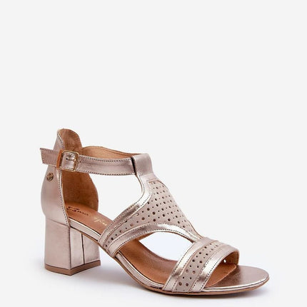 Women's Leather Heel Sandals Step in style