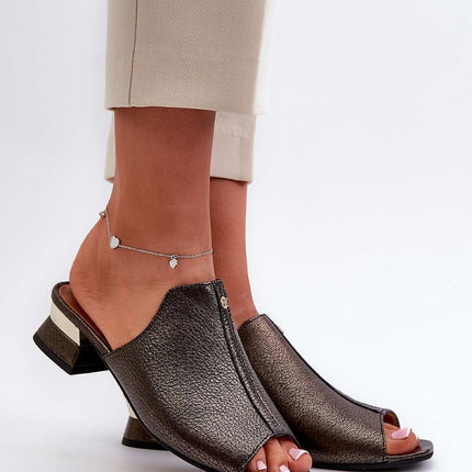 Women's Leather Sliders Step in style