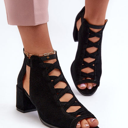 Women's Leather Heel Sandals Step in style