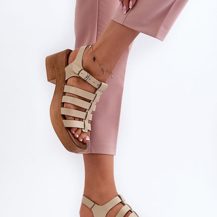 Women's Leather Heel Sandals Step in style