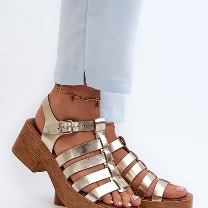 Women's Leather Heel Sandals Step in style