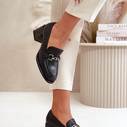 Women's Leather Heeled Low Shoes Step in style