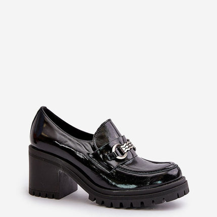 Women's Leather Heeled Low Shoes Step in style