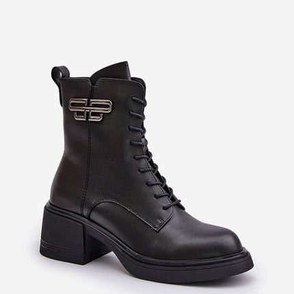 Women's Leather Heel Ankle Boots Step in style