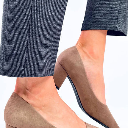 Women's Suede Block Heel Pumps Inello