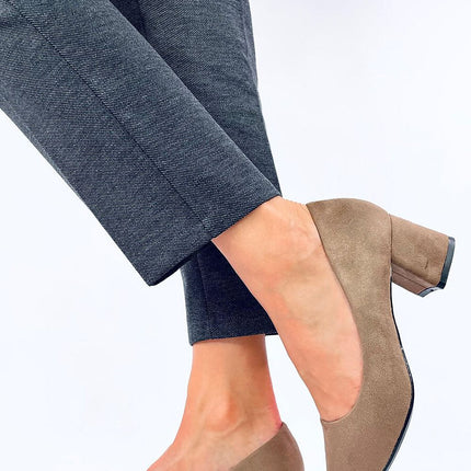 Women's Suede Block Heel Pumps Inello