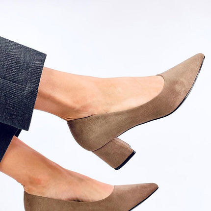 Women's Suede Block Heel Pumps Inello