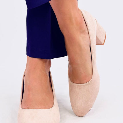 Women's Suede Block Heel Pumps Inello