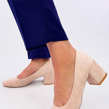 Women's Suede Block Heel Pumps Inello