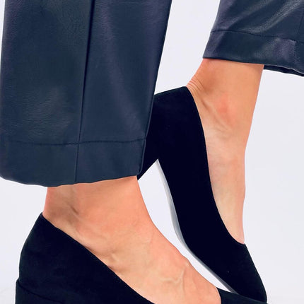 Women's Suede Block Heel Pumps Inello