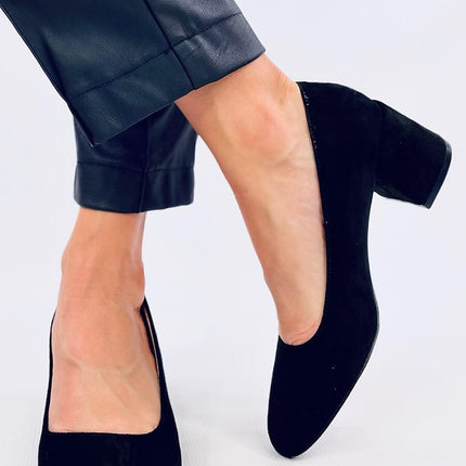 Women's Suede Block Heel Pumps Inello